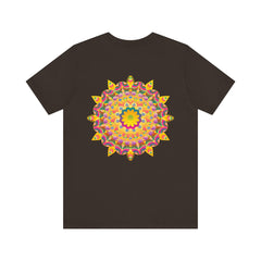 Vibrant Mandala Tee with intricate design, promoting peace and harmony