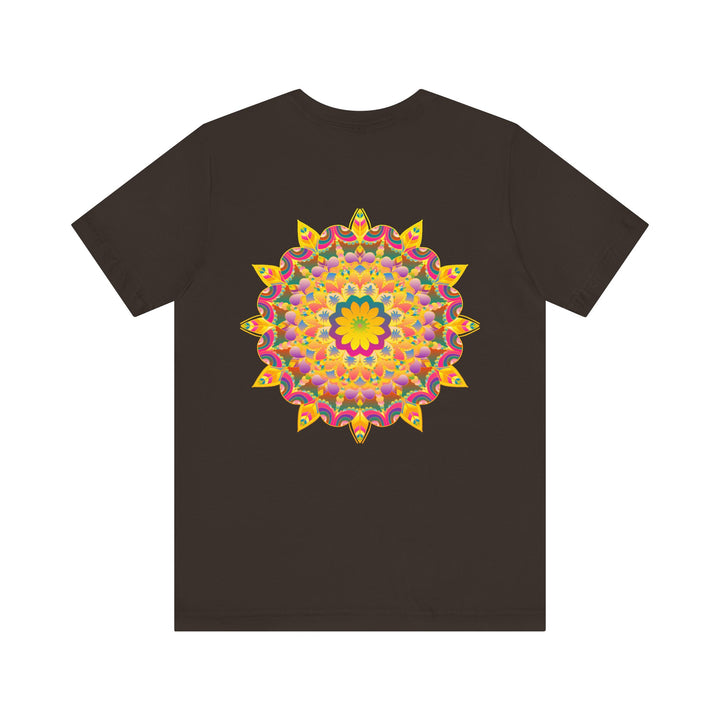 Vibrant Mandala Tee with intricate design, promoting peace and harmony