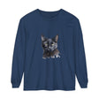 Beautiful black cat watercolor design on a long sleeve t-shirt