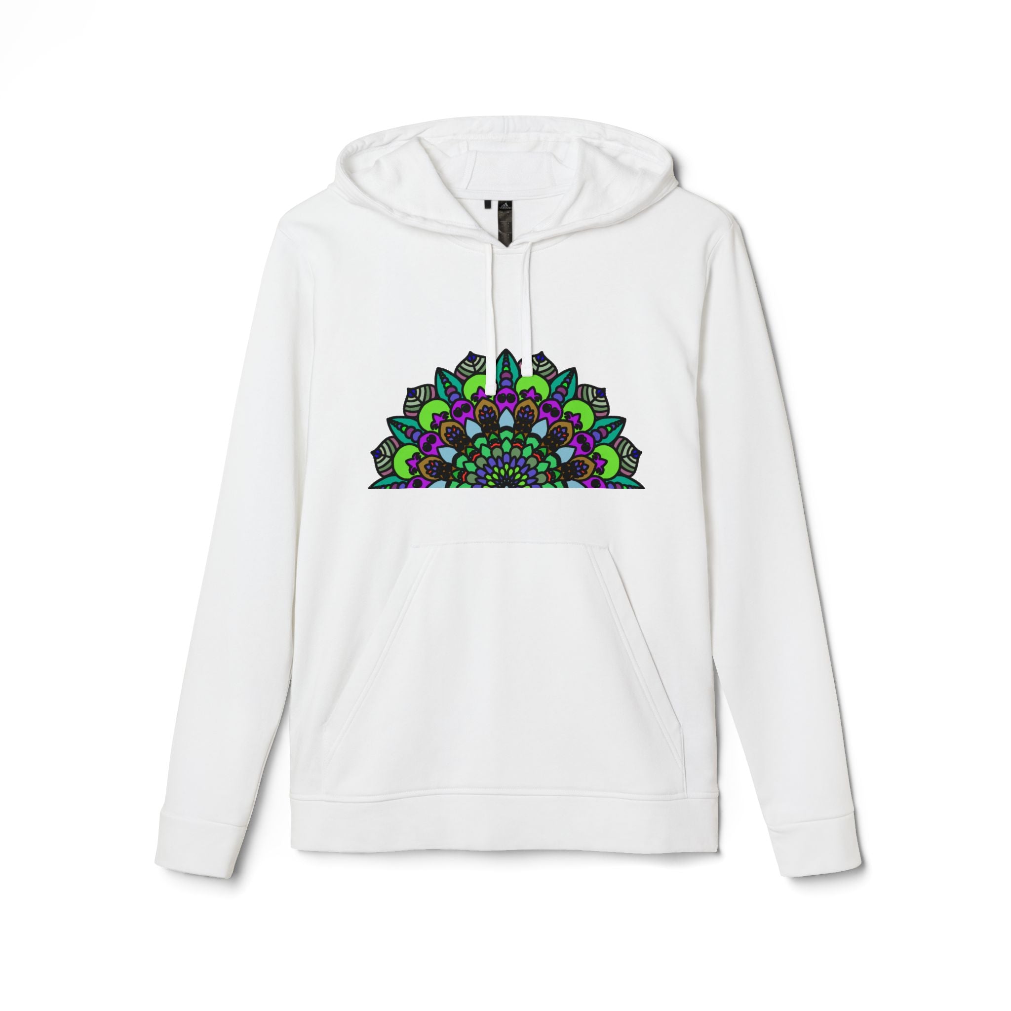 Colorful and intricate Psychedelic Mandala Adidas Fleece Hoodie with vibrant patterns