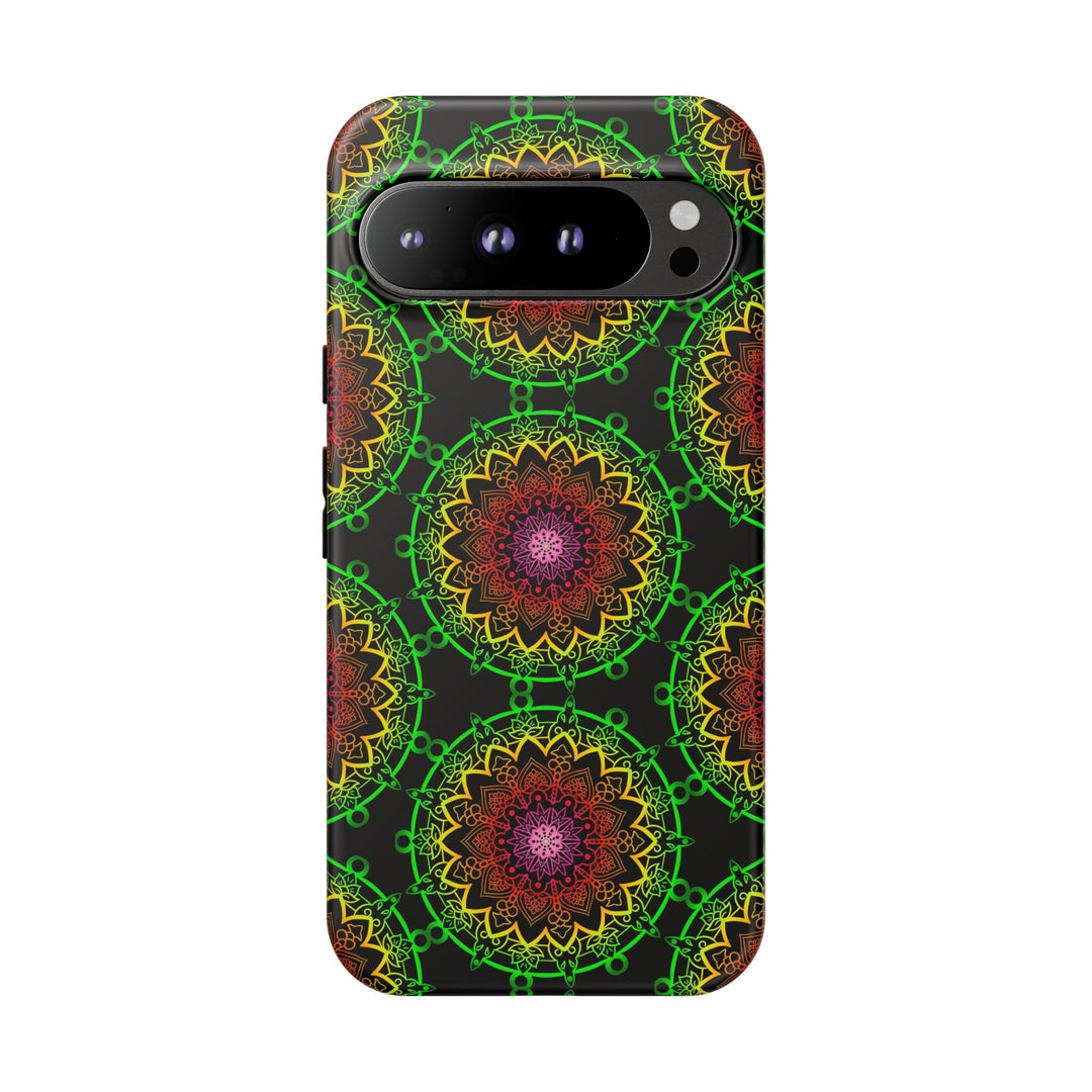 Artistic Mandala Phone Case with Bold Patterns and Modern Flair