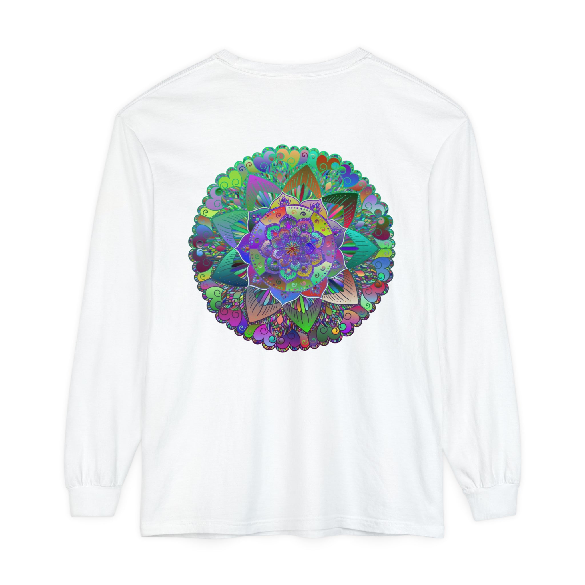 Colorful and intricate mandala design long sleeve t-shirt for men and women