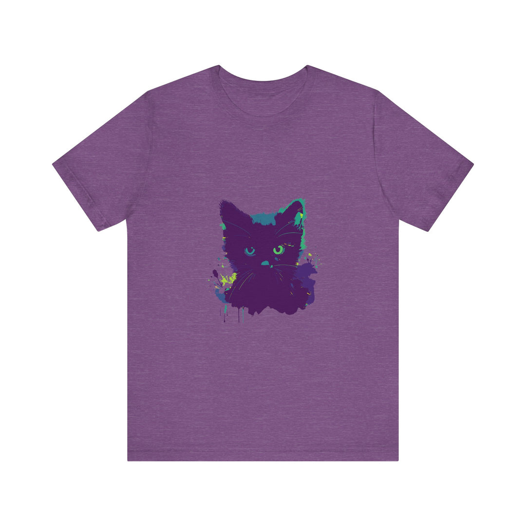 Black Cat Mystery Watercolor T-Shirt featuring a stunning watercolor design of a mysterious black cat on a comfortable and stylish t-shirt