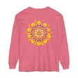 Colorful and intricate mandala design on a long sleeve unisex t-shirt