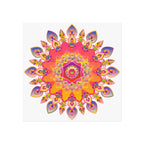 Vibrant Floral Mandala Fine Art Poster — Boho Wall Decor for Living Room & Meditation