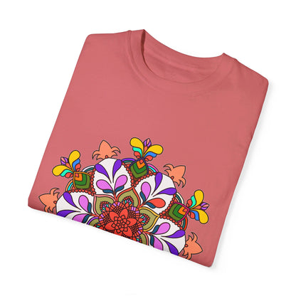 Unisex Mandala T-Shirt featuring Hand-Drawn Mandala Art on 100% Ring-Spun Cotton, Garment-Dyed for Extra Comfort