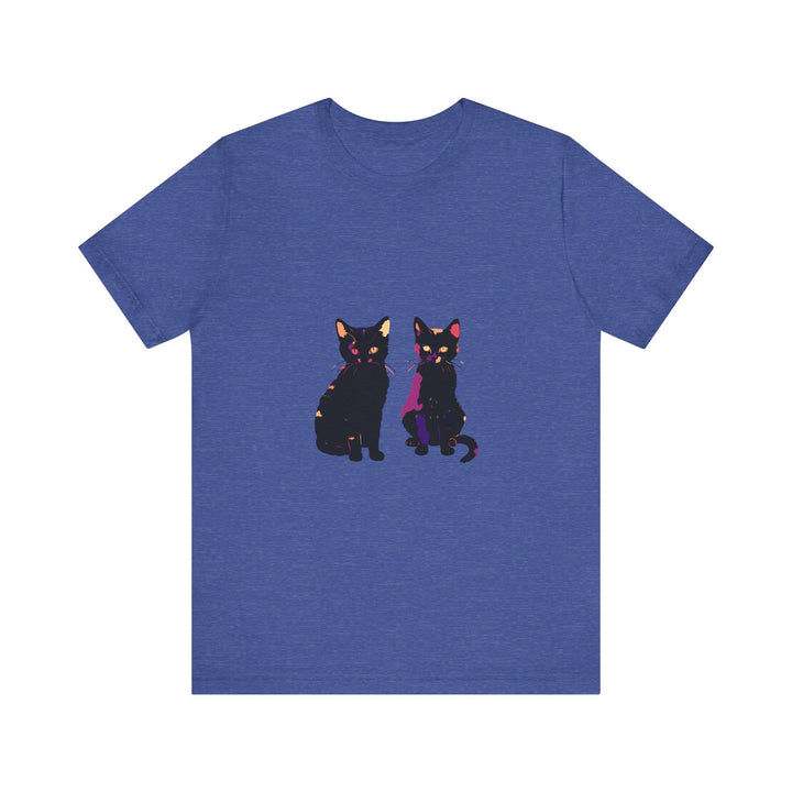 Black Cat Mystery T-Shirt - Elegant & Colorful: A stylish and vibrant t-shirt featuring a mysterious black cat design