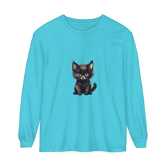 Cute Kitten with Blue Eyes Long Sleeve T-Shirt Alt Text 7