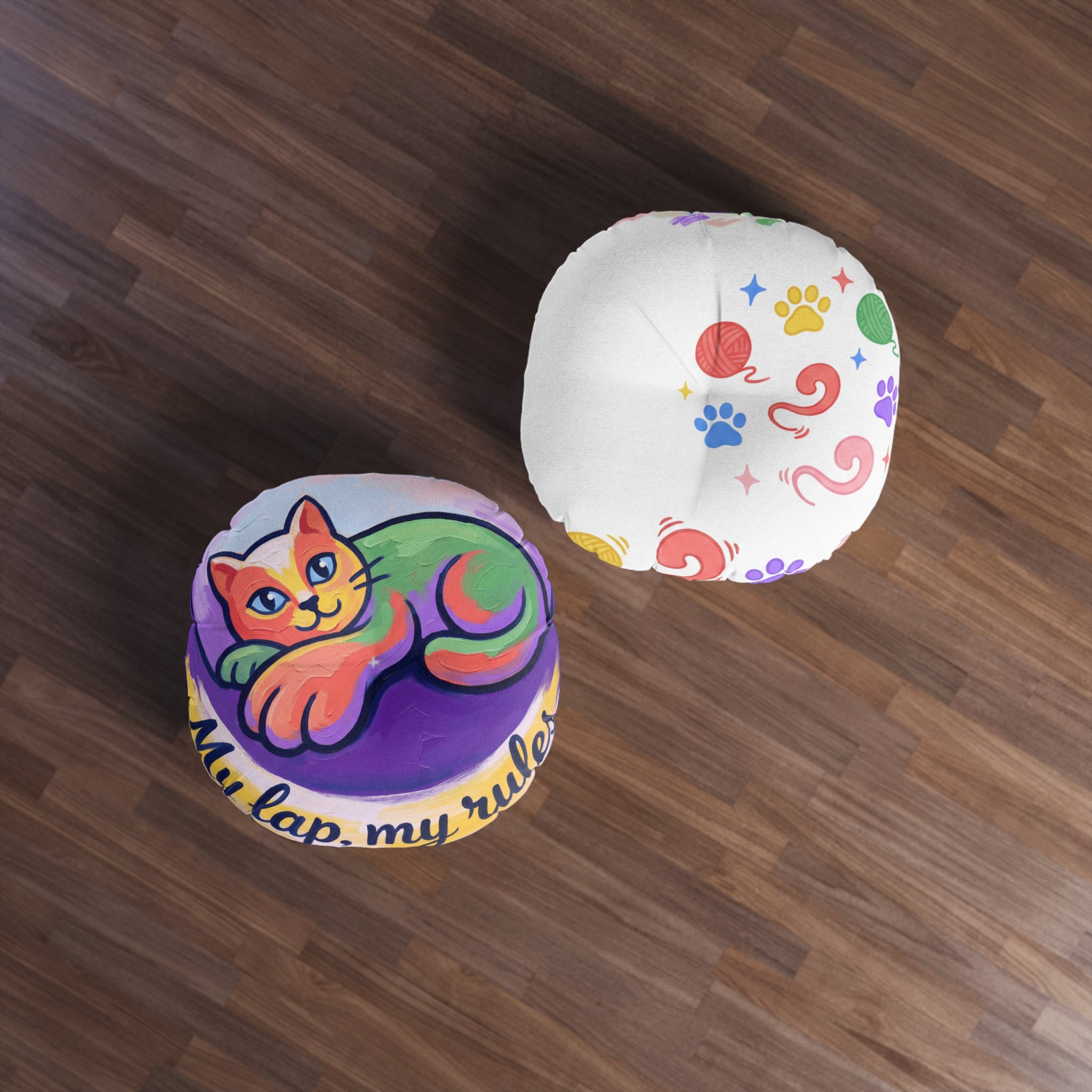 Cozy Winter Cat Floor Pillow