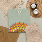 Sunburst Mandala T-Shirt — Vibrant Floral Boho Graphic Tee