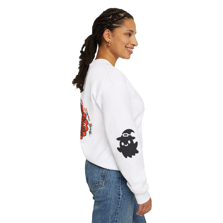 Unisex Heavy Blend™ Crewneck Sweatshirt with Cute Ghosts, perfect for Halloween