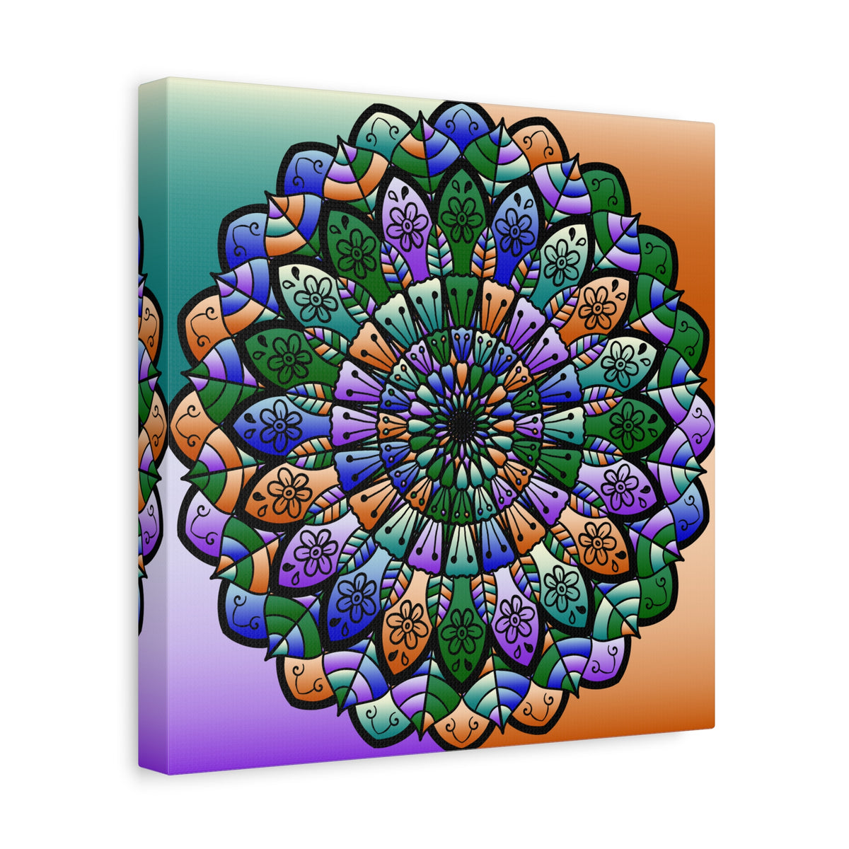 Colorful Mandala Wall Canvas — Stretched Matte Art