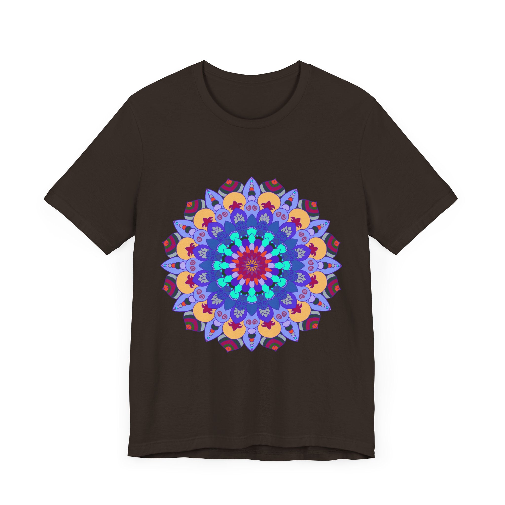 Vibrant Mandala Tee featuring a colorful and intricate spiritual art design