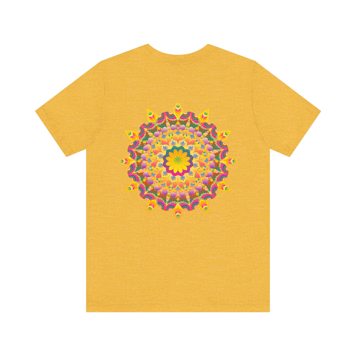 Vibrant Mandala Tee featuring intricate design symbolizing peace, harmony, and spirituality