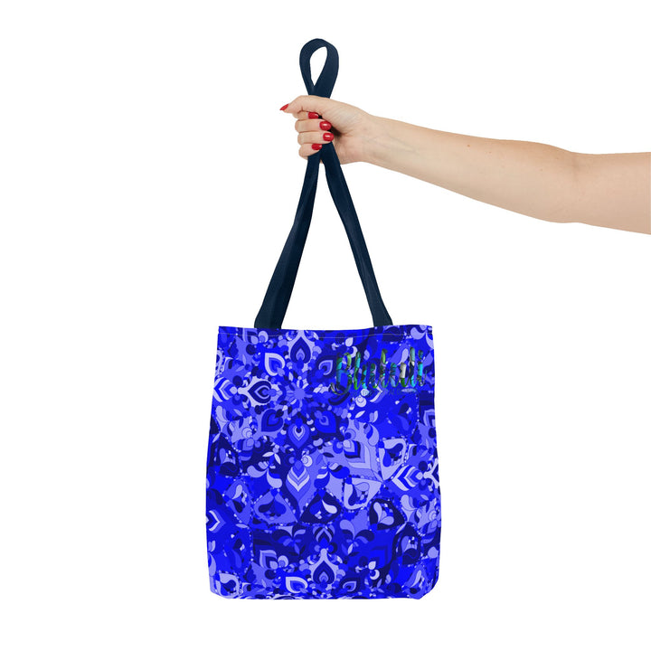 Borsa tote con design mandala blu per un uso quotidiano elegante