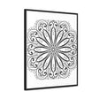 Vertical frame mandala art featuring intricate handmade design