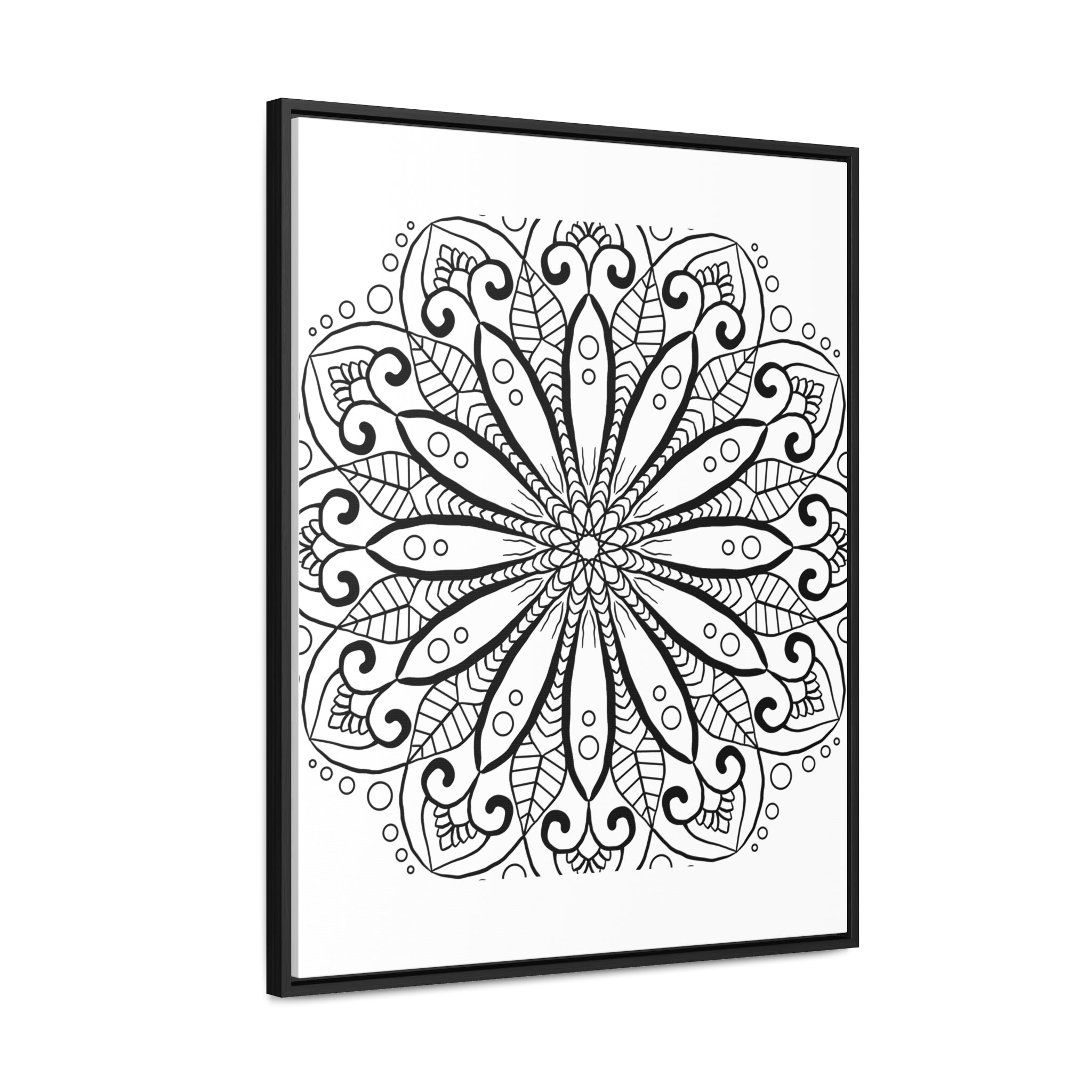 Vertical frame mandala art featuring intricate handmade design