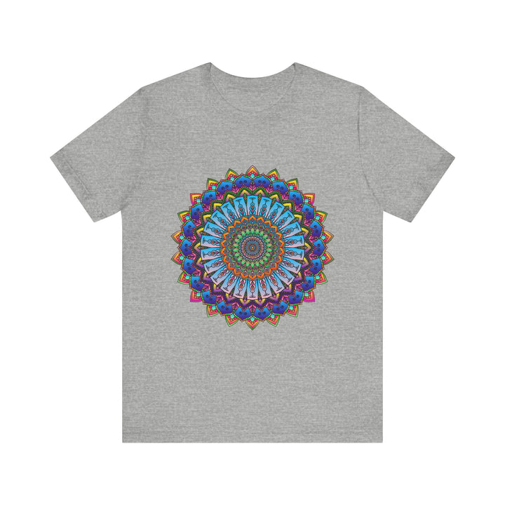 Colorful and intricate design of the Vibrant Mandala Tee with a vibrant and eye-catching mandala pattern on a soft and comfortable t-shirt