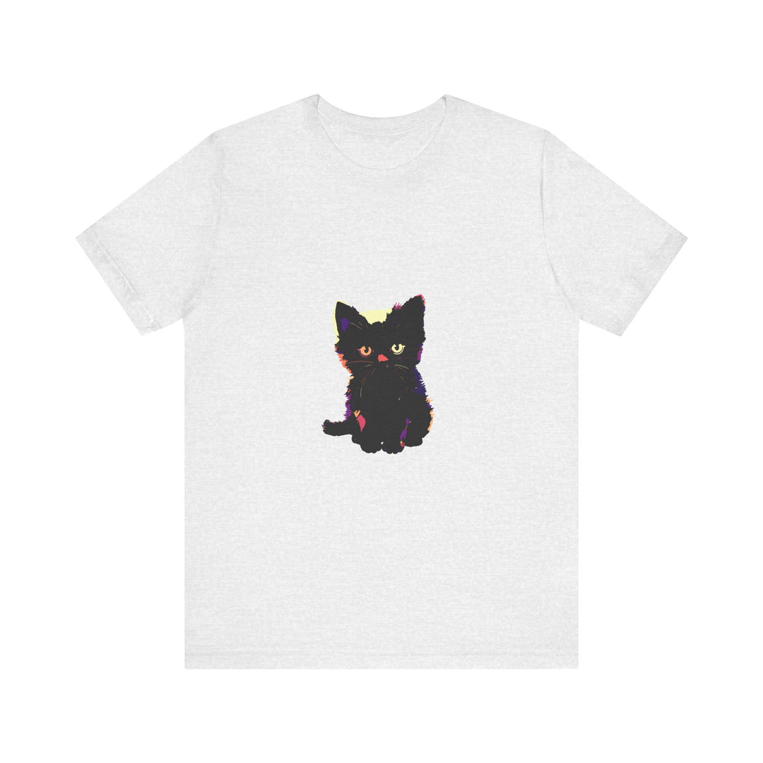 Black Cat Mystery T-Shirt - A cute and stylish black t-shirt featuring an adorable black cat design