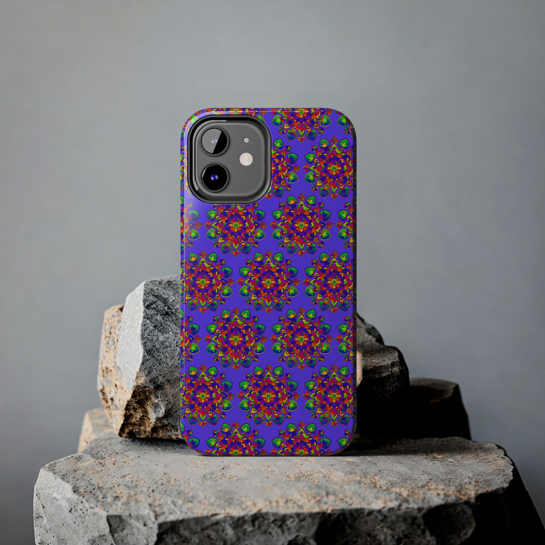 Tiled Hand Drawn Mandala Rainbow Phone Case - Standard alt text 50