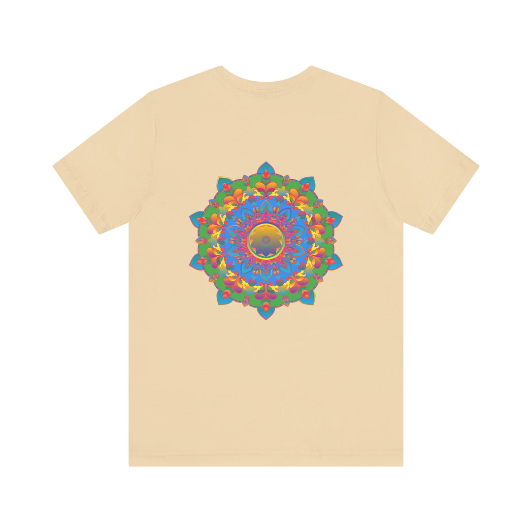 Vibrant Mandala Tee featuring a colorful spiritual design symbolizing peace and harmony for a tranquil and peaceful lifestyle