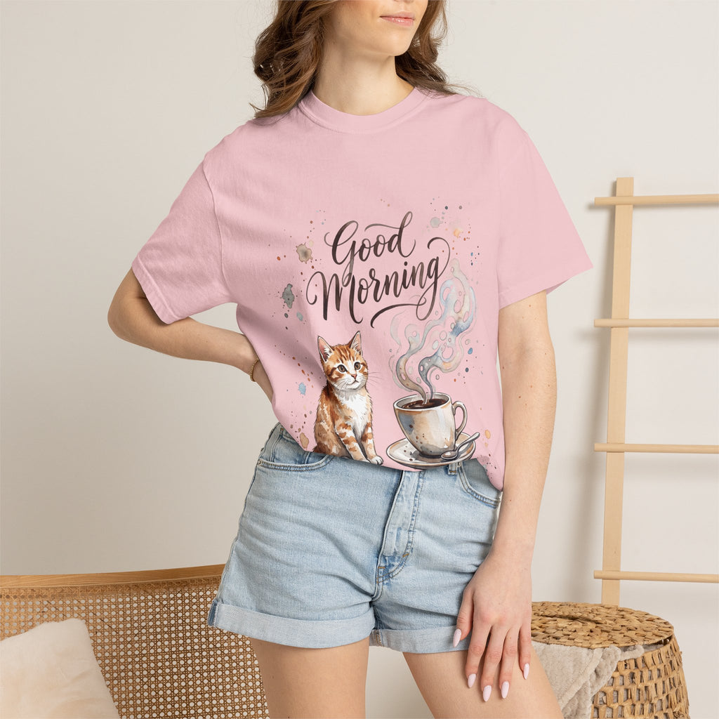 Good Morning Cat Coffee T-Shirt