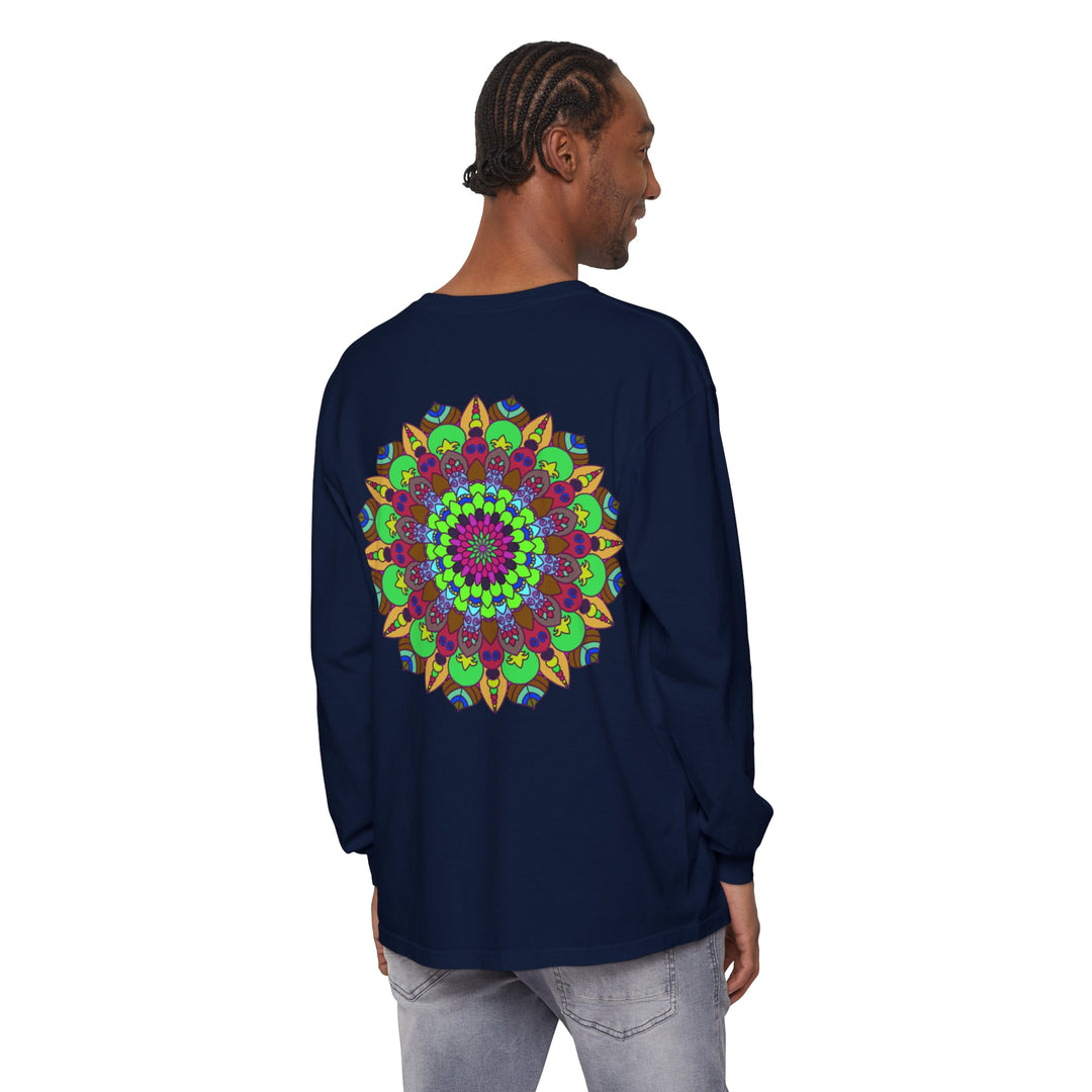 Colorful Mandala Unisex Long Sleeve T-Shirt with vibrant and intricate design