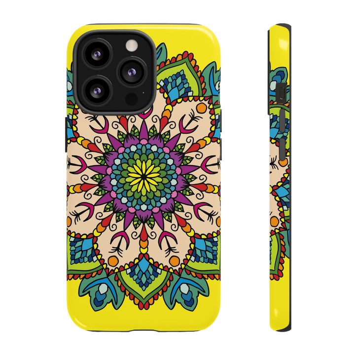 Intricate Floral Yellow Phone Case for Bold Protection and Style