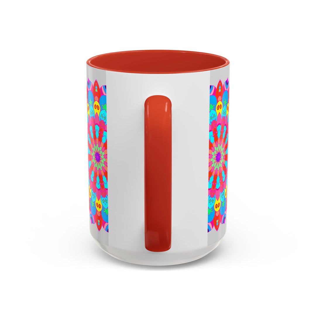 Eye-catching mandala pattern on a ceramic mug promoting peace and tranquility