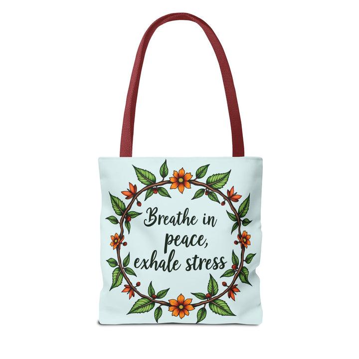 A serene style flower crown tote bag, perfect for carrying essentials