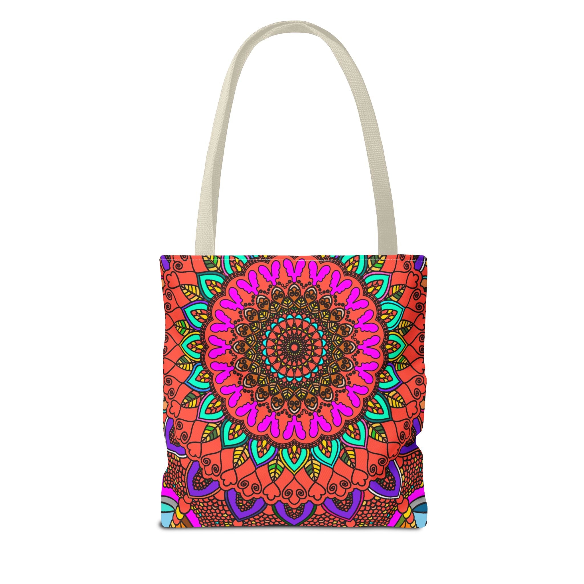 Borsa tote con mandala colorati – Stampa all-over in stile boho psichedelico