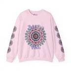 Felpa girocollo ispirata al mandala per mamme in tenui colori pastello