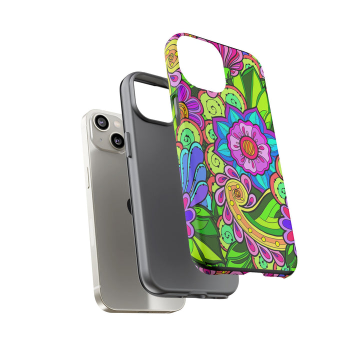 Floral Fantasy iPhone and Google Pixel Case in Bright Green Palette