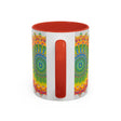  Elegant and detailed mandala pattern on a vibrant ceramic mug