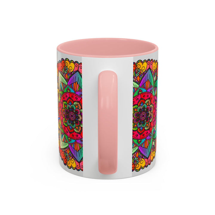 Beautiful Mandala Art Mug with intricate and colorful design, perfect for enjoying your favorite hot beverages in style