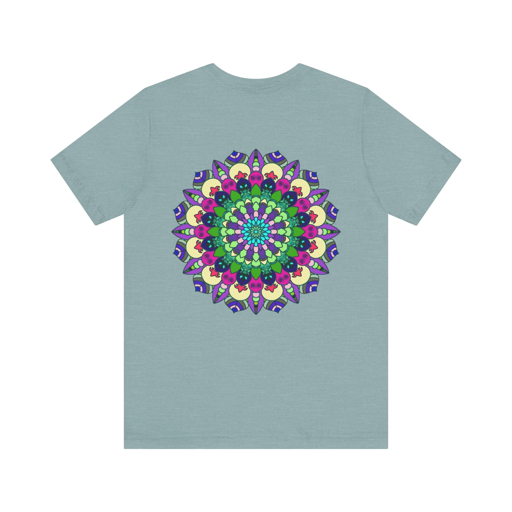 Vibrant and intricate mandala design on comfortable tee promoting spiritual peace and harmony