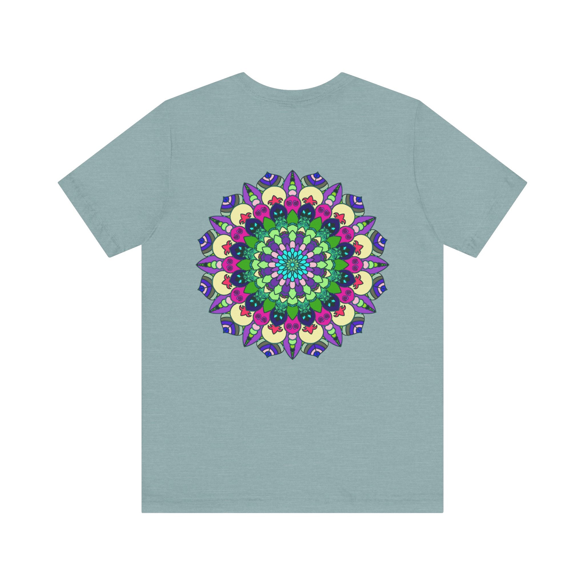Vibrant and intricate mandala design on comfortable tee promoting spiritual peace and harmony