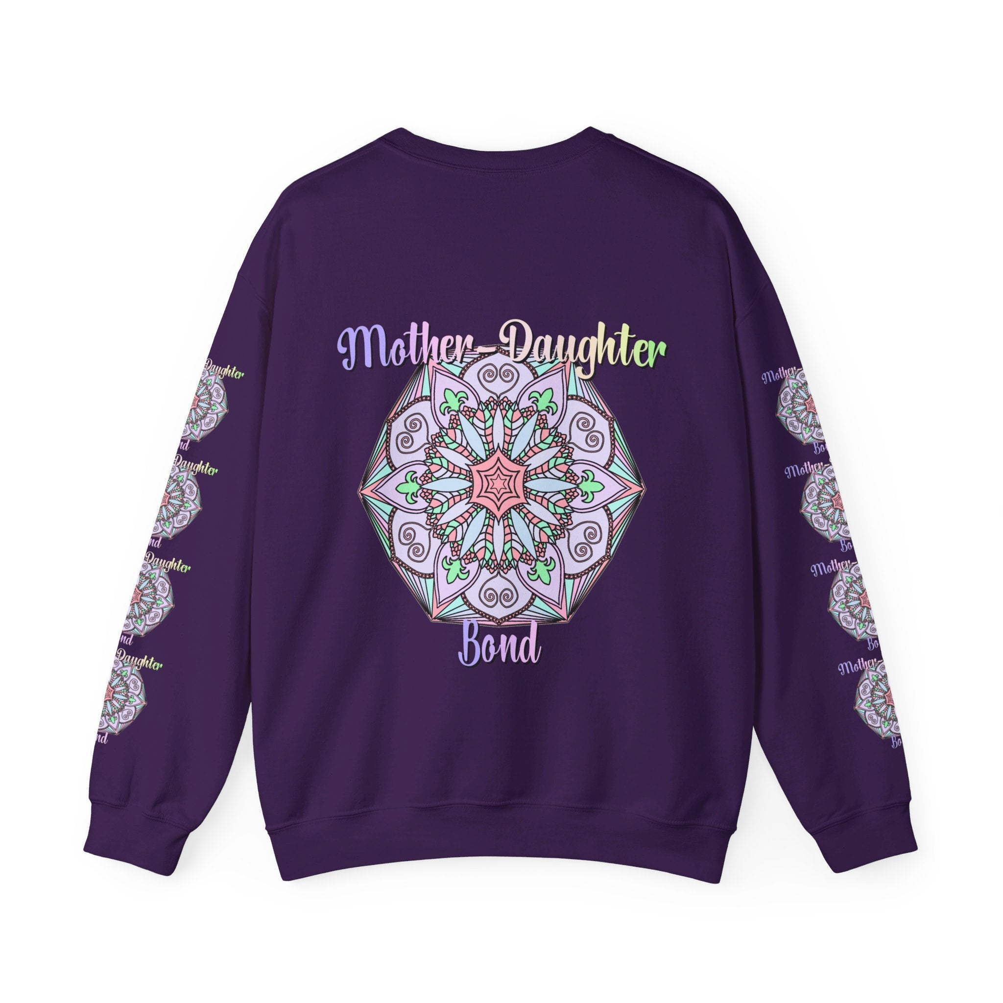 Handmade Mother-Daughter Mandala Sweatshirt featuring unique and colorful mandala pattern