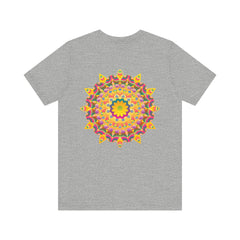 Beautiful Vibrant Mandala Tee with Peace and Harmony design, perfect for promoting relaxation and positive energy