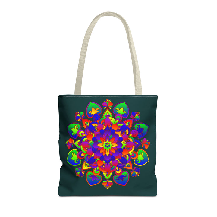 Beautiful Mandala Mystical Nature Tote Bag with vibrant colors and intricate design