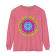  Unisex T-Shirt with Vibrant Mandala Print in Blue, Purple, and Yellow