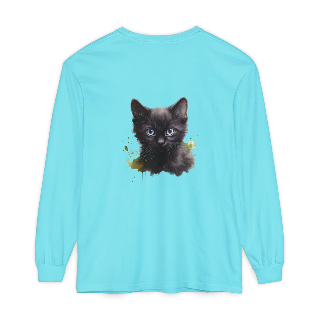 Mystische schwarze Katze – Langarm-T-Shirt