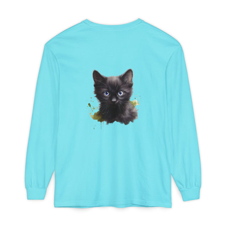 Mystische schwarze Katze – Langarm-T-Shirt