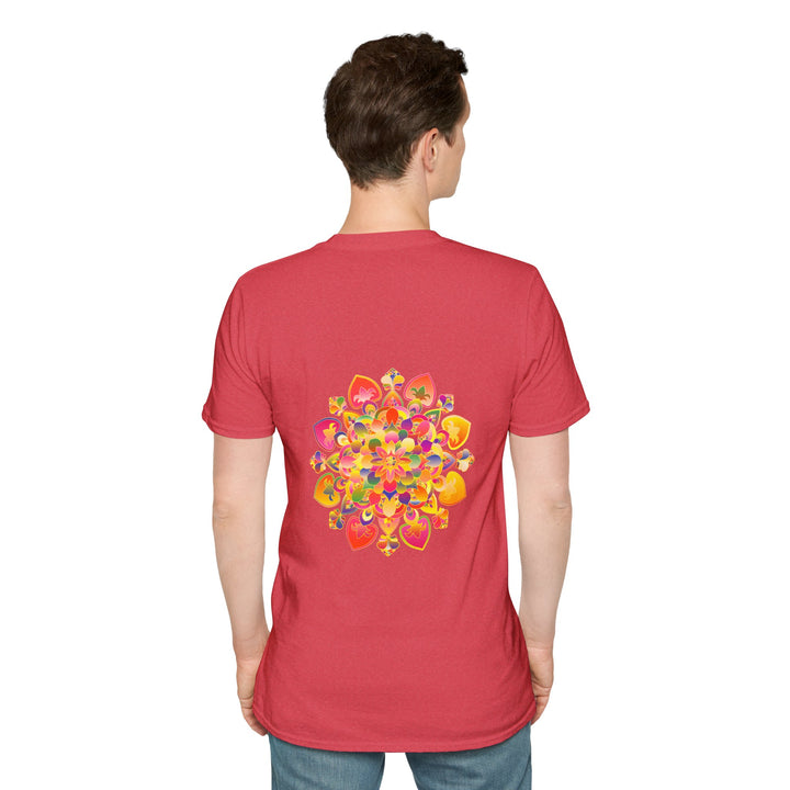 Beautiful lotus mandala unisex t-shirt with hand-drawn unique design by Blululi