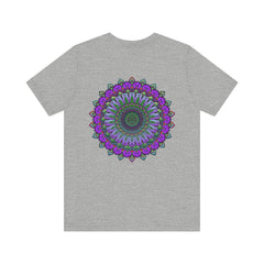 Beautiful purple mandala tee featuring intricate design for spiritual peace and harmony, perfect for yoga and meditation