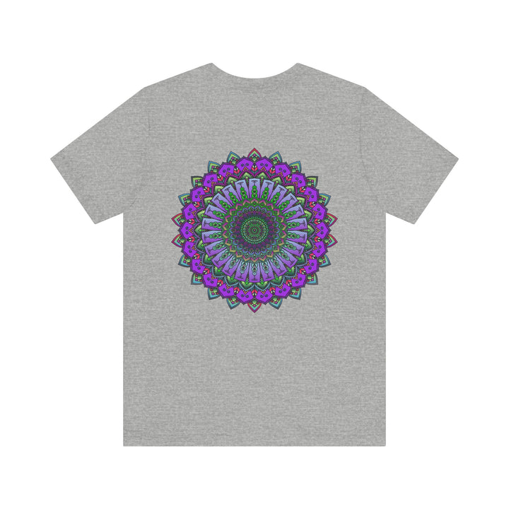 Beautiful purple mandala tee featuring intricate design for spiritual peace and harmony, perfect for yoga and meditation