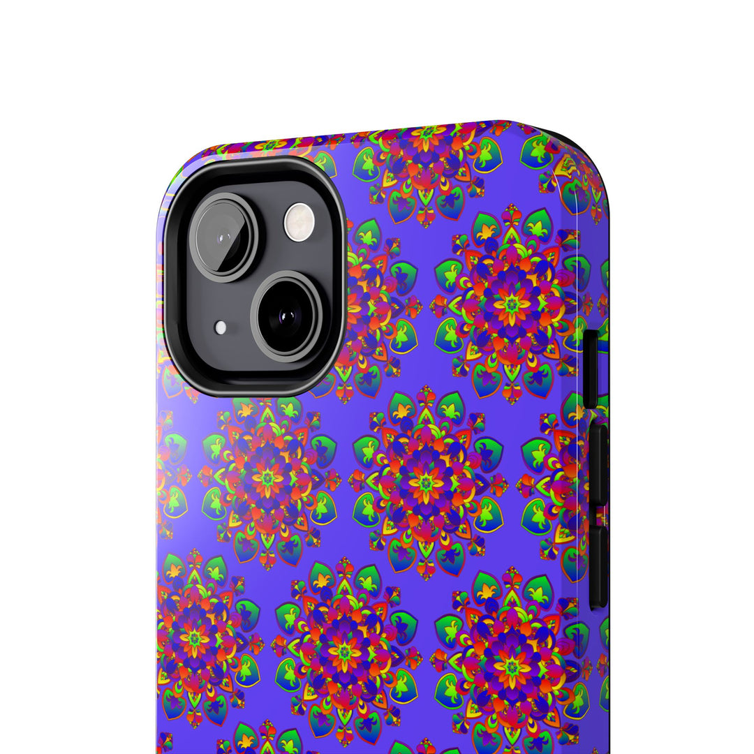 Tiled Hand Drawn Mandala Rainbow Phone Case - Standard alt text 10