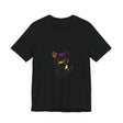Neon Black Cat Mystery T-Shirt featuring a vibrant neon design