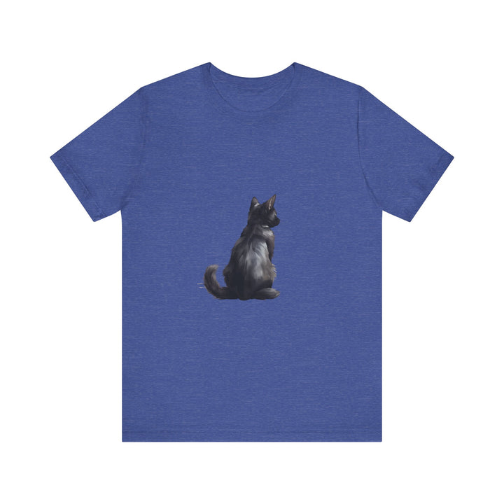 Black Cat Mystery - T-Shirt: A black t-shirt featuring a mysterious black cat design