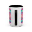 Colorful and detailed mandala pattern on a high-quality ceramic mug